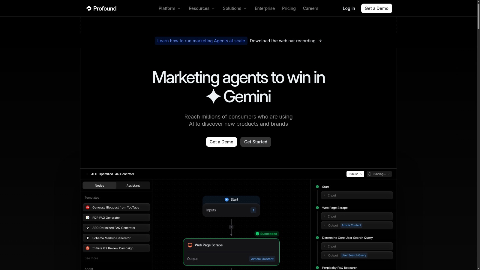 Profound product screenshot