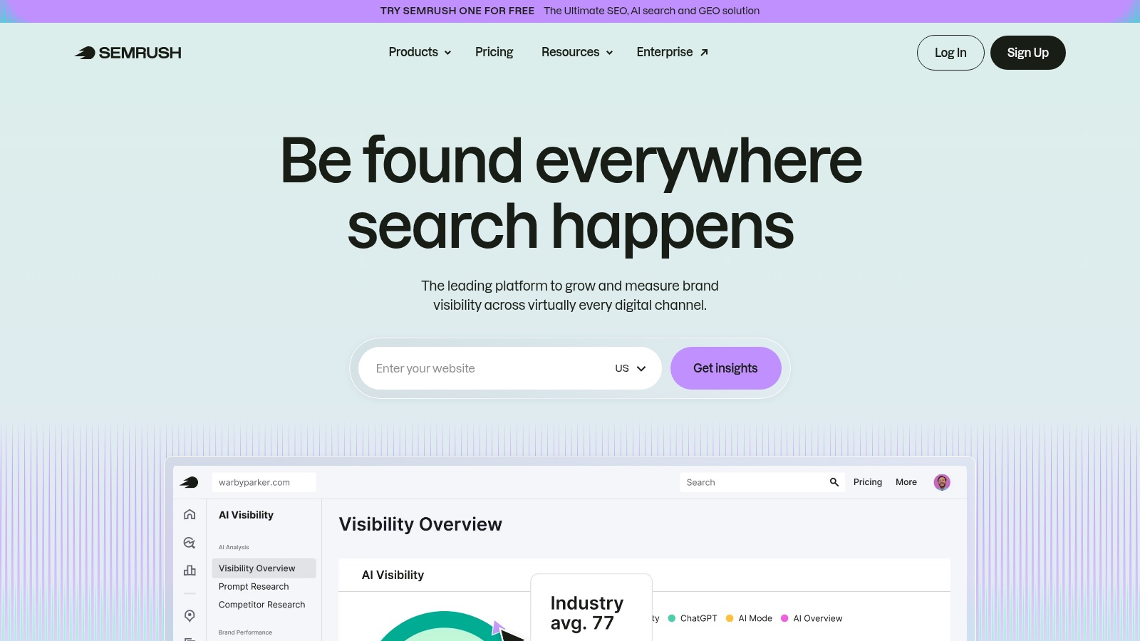 Semrush product screenshot